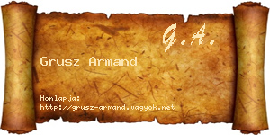 Grusz Armand névjegykártya